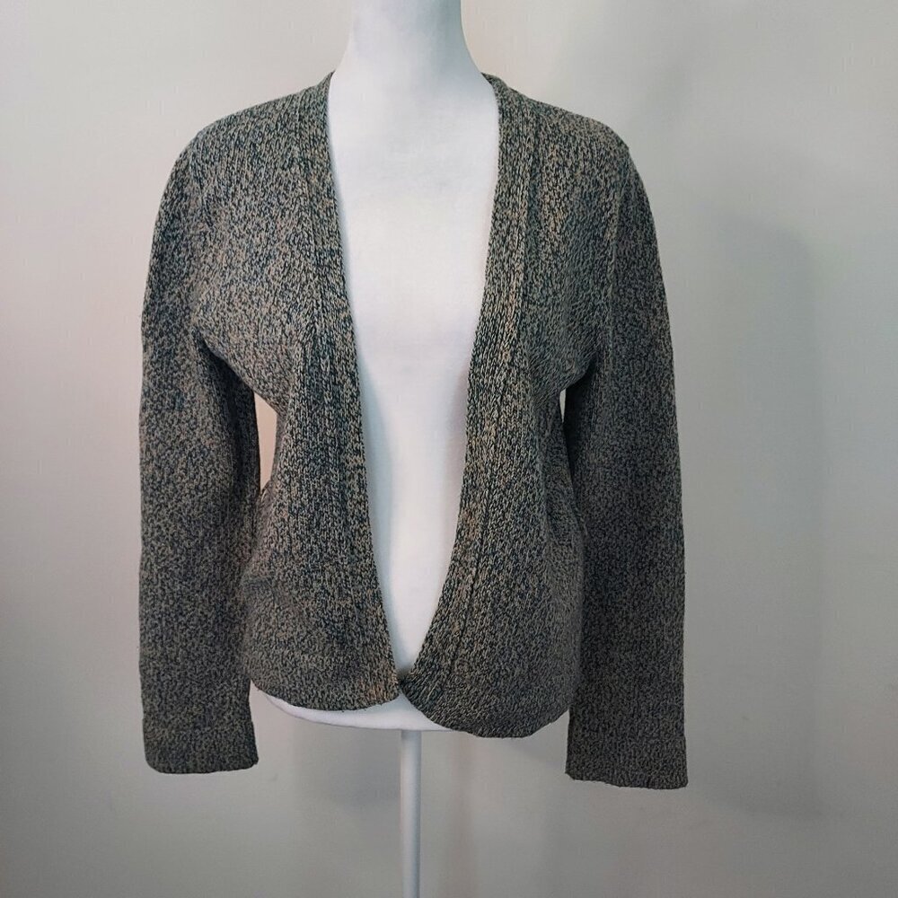 Zara Ribbed Wool Blend Open Long Sleeve Cardigan Size Medium